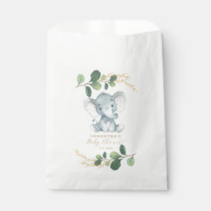 Simple Greenery Jungle Elephant Baby Shower Favour Bags