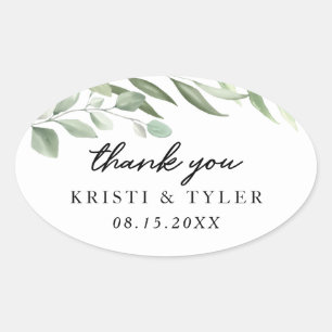 Simple Greenery Leaves Wedding Stickers