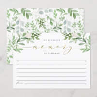 Simple Greenery My Favourite Memory Bridal Shower