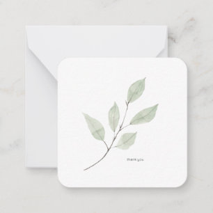 Simple Greenery Personalised White Rounded Card