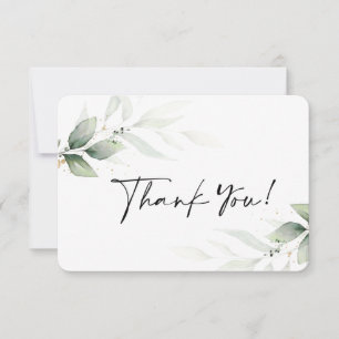 Simple greenery thank you card