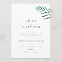 Simple Greenery Wedding Invitation