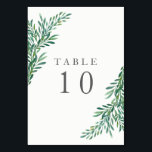Simple Greenery Wedding Table Number Card<br><div class="desc">A simple greenery table number card to help your guests find their place. The design features a simple greenery arrangement of green plants and leaves. The colour of the font shown is dark grey. These, along with the style of font can be customised entirely to your liking. If you need...</div>