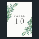 Simple Greenery Wedding Table Number Card<br><div class="desc">A simple greenery table number card to help your guests find their place. The design features a simple greenery arrangement of green plants and leaves. The colour of the font shown is dark grey. These, along with the style of font can be customised entirely to your liking. If you need...</div>