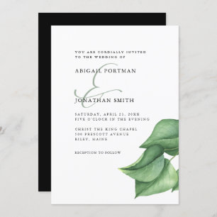 Simple Greenery with Ampersand Wedding Invitation