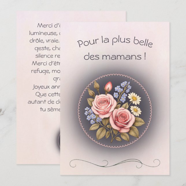 Simple greeting card, Mom you're the most beautifu Card (Front/Back)