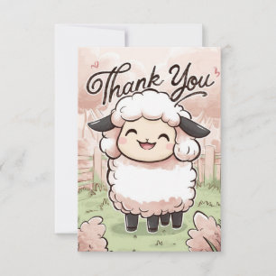Simple Greeting Sheep  Thank You Card