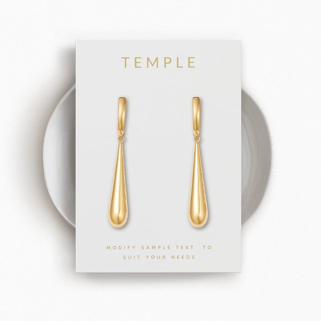 Simple Grey Add Your Logo Earring Display Card (Creator Uploaded)