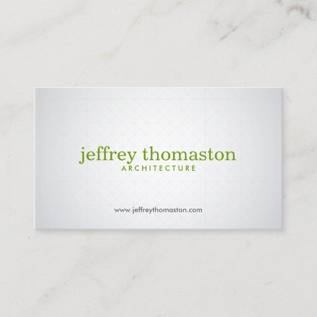 Simple Grey and Green Modern Minimal Business Card (Front)