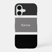 Simple Grey Black White Personalised
