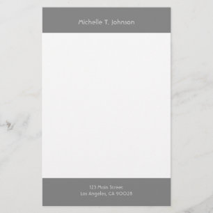 simple grey border stationery