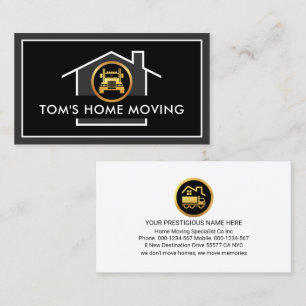 Simple Grey Borders Home Moving Business Card