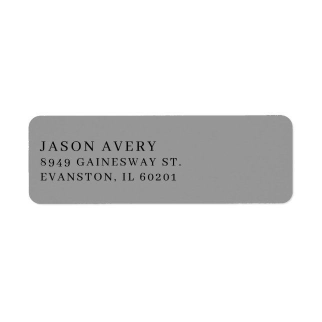 Simple Grey Classic Return Address Text Based  (Front)