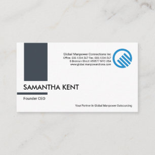 Simple Grey Column Stripe Recruitment Consultant Business Card