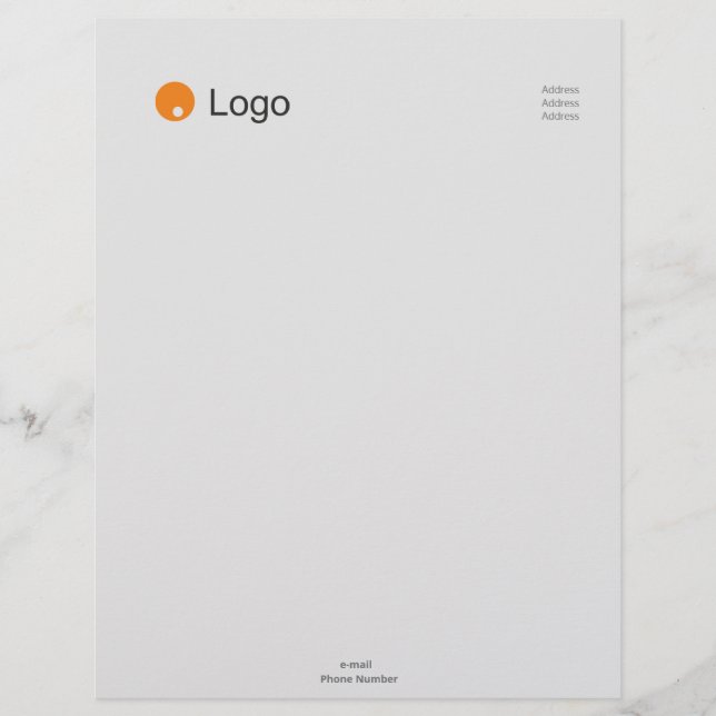 Simple Grey Corporate Custom Letterhead (Front)