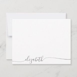 Simple Grey Cursive Script Personalised Name Card