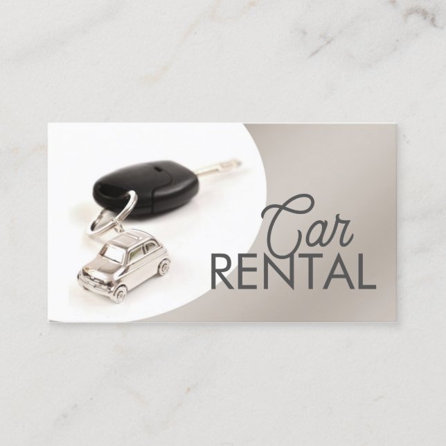 Simple Grey Curve Car Rental Business Card (Front)