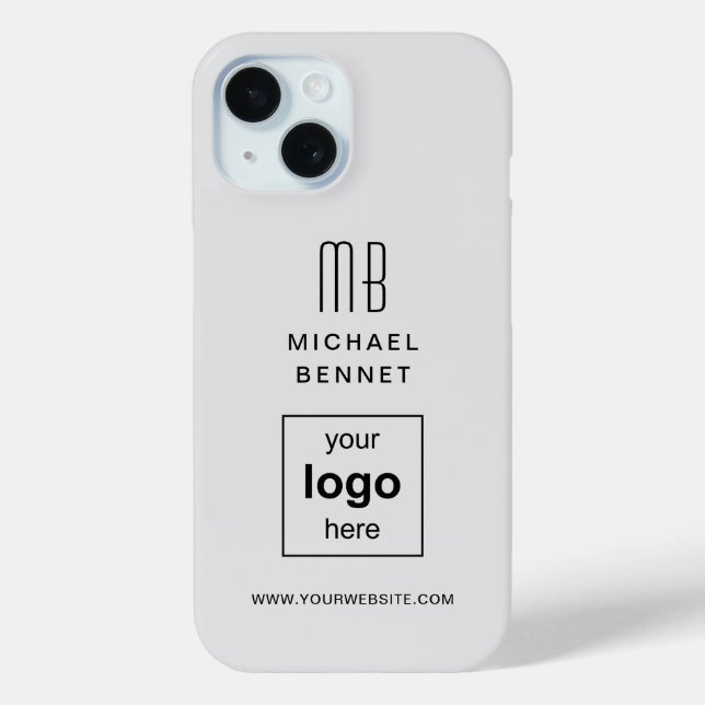 Simple Grey Custom Business Logo Case-Mate iPhone Case (Back)