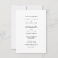 Simple Grey Design - 3x5 Wedding/Reception Invite
