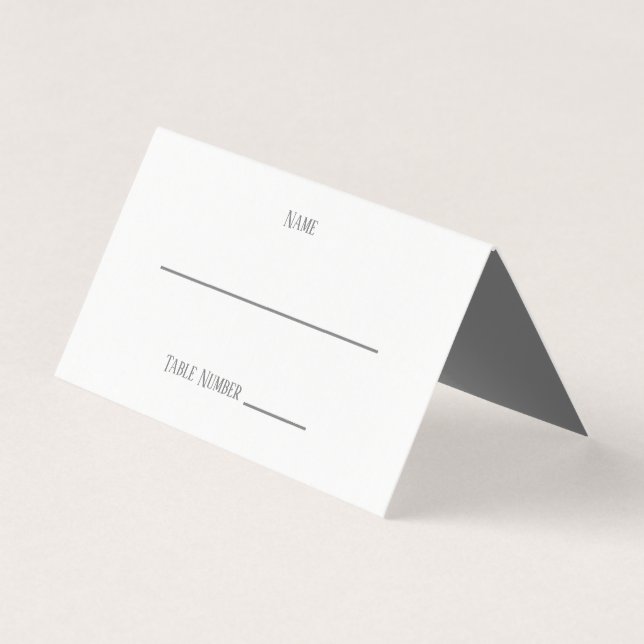 Simple Grey Design - Place Card (Front)