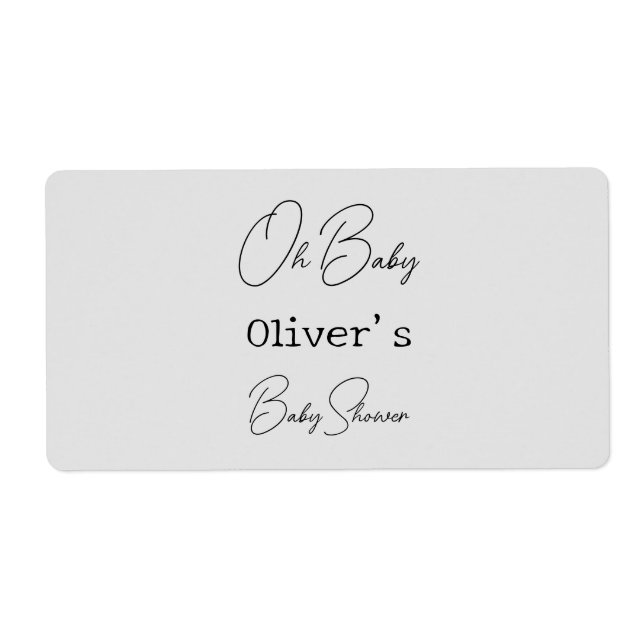 Simple Grey Elegant Calligraphy Baby Shower (Front)