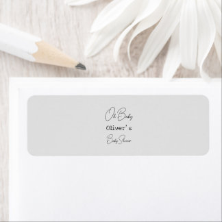 Simple Grey Elegant Calligraphy Baby Shower