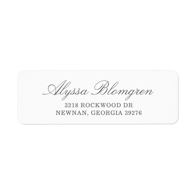 Simple Grey Elegant Return Address (Front)
