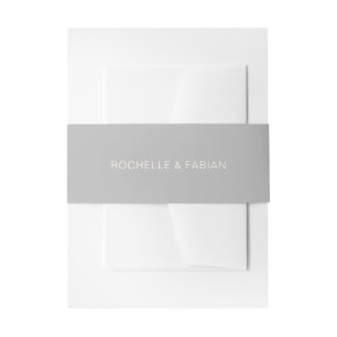 Simple Grey Elegant Wedding Invitation Belly Band