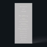 Simple Grey Elegant Wedding Programme<br><div class="desc">Modern wedding program featuring a simple design with a combination of a contemporary sans serif font,  an elegant handwriting script and an italic font.</div>