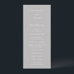Simple Grey Elegant Wedding Programme<br><div class="desc">Modern wedding program featuring a simple design with a combination of a contemporary sans serif font,  an elegant handwriting script and an italic font.</div>