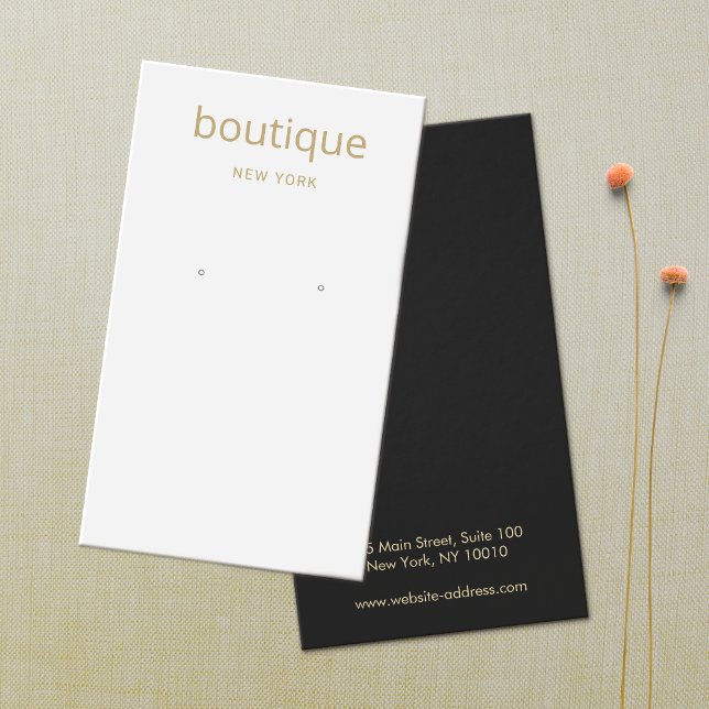 Simple Grey Gold Modern Long Earring Display Card (Creator Uploaded)