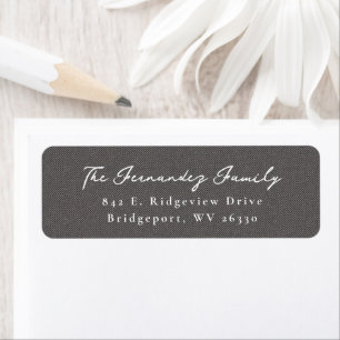 Simple grey herringbone tweed grad return address