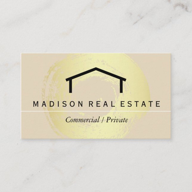 Simple (grey) / House Logo Business Card (Front)