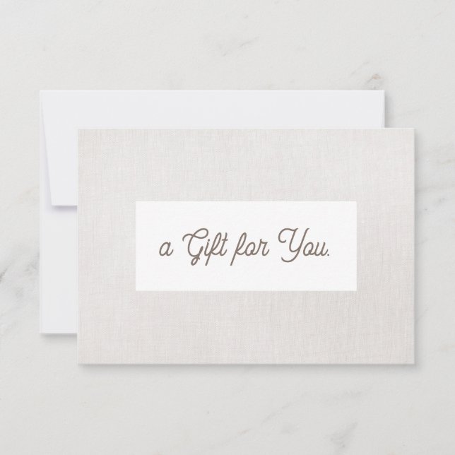 Simple Grey Linen (image) Gift Certificate (Front)