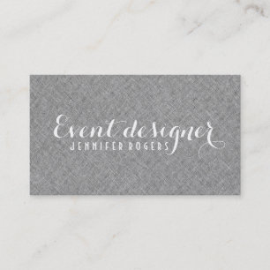 Simple Grey Linen Texture Look Business Card