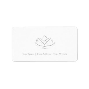 Simple Grey Lotus Flower Return Address Label