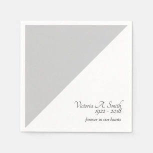 Simple Grey Memorial Service Funeral Napkin