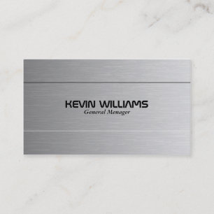 Simple Grey Metallic Texture Print Business Card