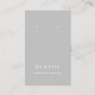 Simple Grey Minimalist Custom Earring Display Card