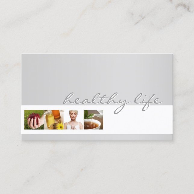 Simple Grey Minimalistic Nutrition Coach Card (Front)
