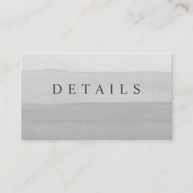Simple Grey Modern Ombre Border Wedding Enclosure Card (Front)