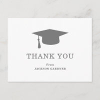 Simple Grey Mortar Board Modern Graduation