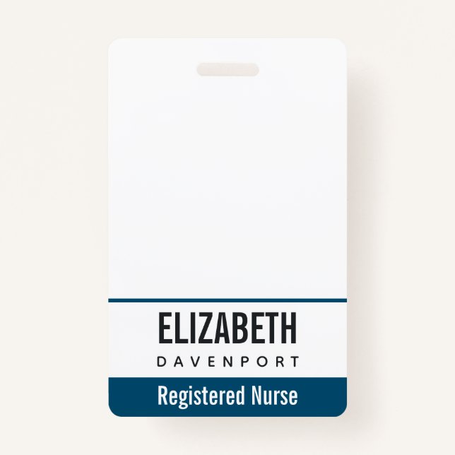 Simple Grey Nursing Stethoscope ID Badge (Front)