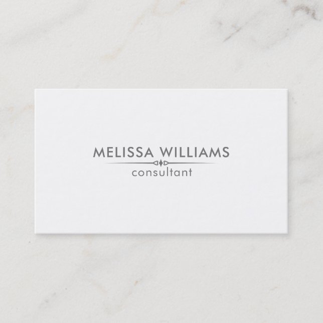 Simple Grey On White Text Divider Business Card (Front)