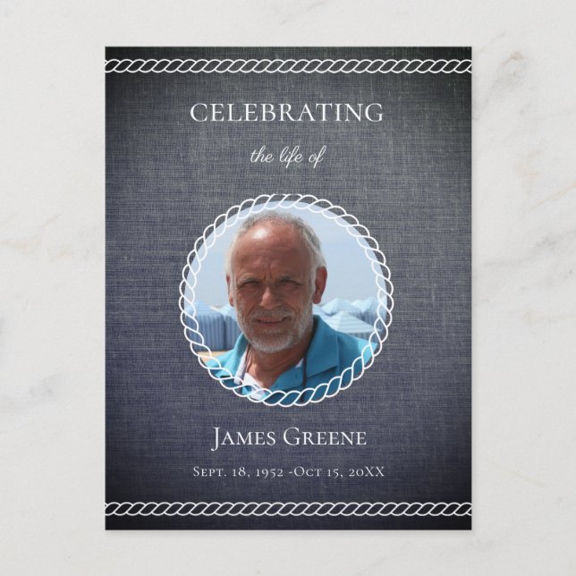Simple Grey Photo Celebration of Life  Invitation (Front)