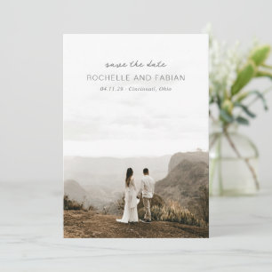 Simple Grey Photo Elegant Wedding Save The Date