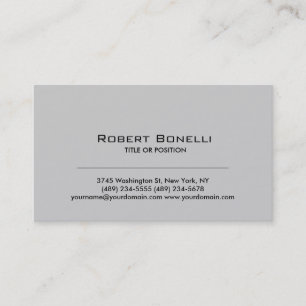Simple Grey Plain Modern Business Card