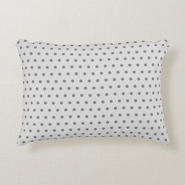 Simple Grey Polka Dot Pattern Decorative Cushion (Front)