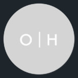 Simple grey round sticker | initials/monogram<br><div class="desc">Simple grey round sticker | initials/monogram

Can be fully customised to suit your needs.
© Gorjo Designs via Zazzle. 

// Looking for matching items? Other stationery from the set available here: https://www.zazzle.com/collections/modern_wedding_photo_invitation_set-119792209180525601

// Need help customising your design? Got other ideas? Feel free to contact me at: zoe@gorjodesigns.com</div>