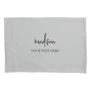 Simple grey Signature With Text  Pillow Case